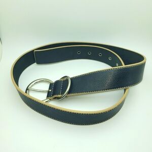 XL NY & Co. Black with Tan Trim Classic Leather Belt